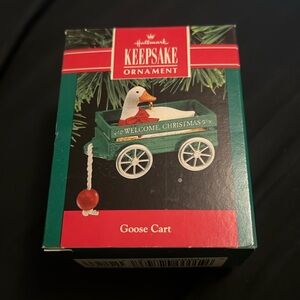1999 vintage hallmark keepsake ornament “goose cart”